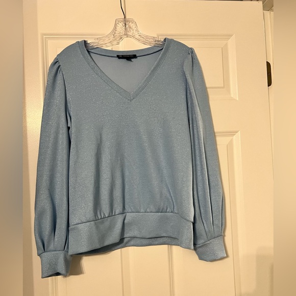 I.N.C baby blue with shine/sparkle sweater from Macy’s NWT. So FLATTERING!!! - Picture 2 of 7